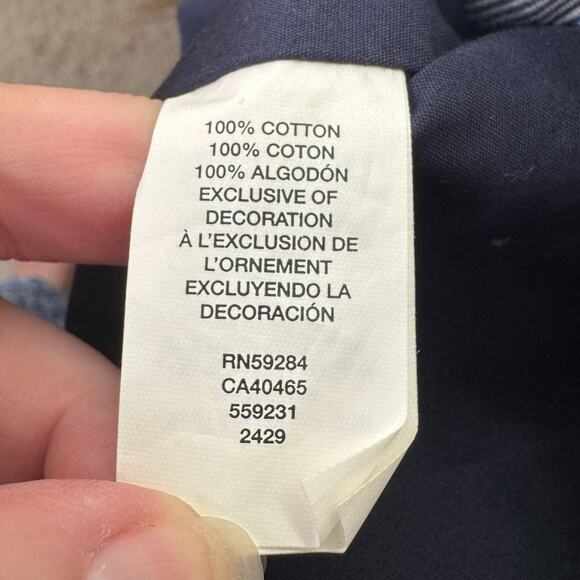 The Children's Place Vest Boys 12 Blue White Stripe Button Front Cotton V Neck - Picture 5 of 6